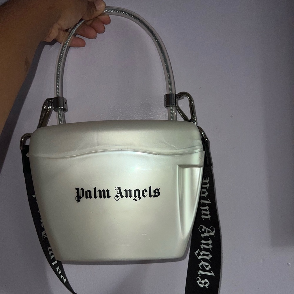 Palm Angels White PadLock Bag